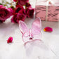 Kanpura Pink Crystal Butterfly Figurine,Flying Butterfly Figurine, Glass Butterfly Ornament,Crystal Animal Collectible Gift For Butterfly Enthusiasts And Collectors