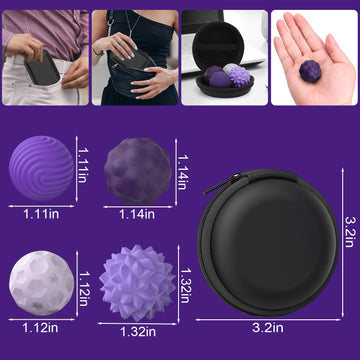 Busoha Silicone Magnetic Fidget Balls - 4 Pack Silicone Stress Relief Balls Stone For Adults Sensory Travel Toys For Calming,Str