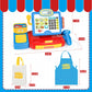 Cash Register Toy For Kids With Real Calculator, Cashier Register With Scanner/Weighter/Credit Card/ Play Money/ Food/Microphone