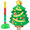 Wernsai Christmas Piata Large Pull String with Blindfold Bat - Cute Tree Design for Christmas Party Games - Green, 16.5  x 12.4