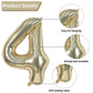 FunHot 40 Inch Light Gold Number 40 Balloon, Rubber Giant Foil Balloon for 40th Birthday Party Decorations