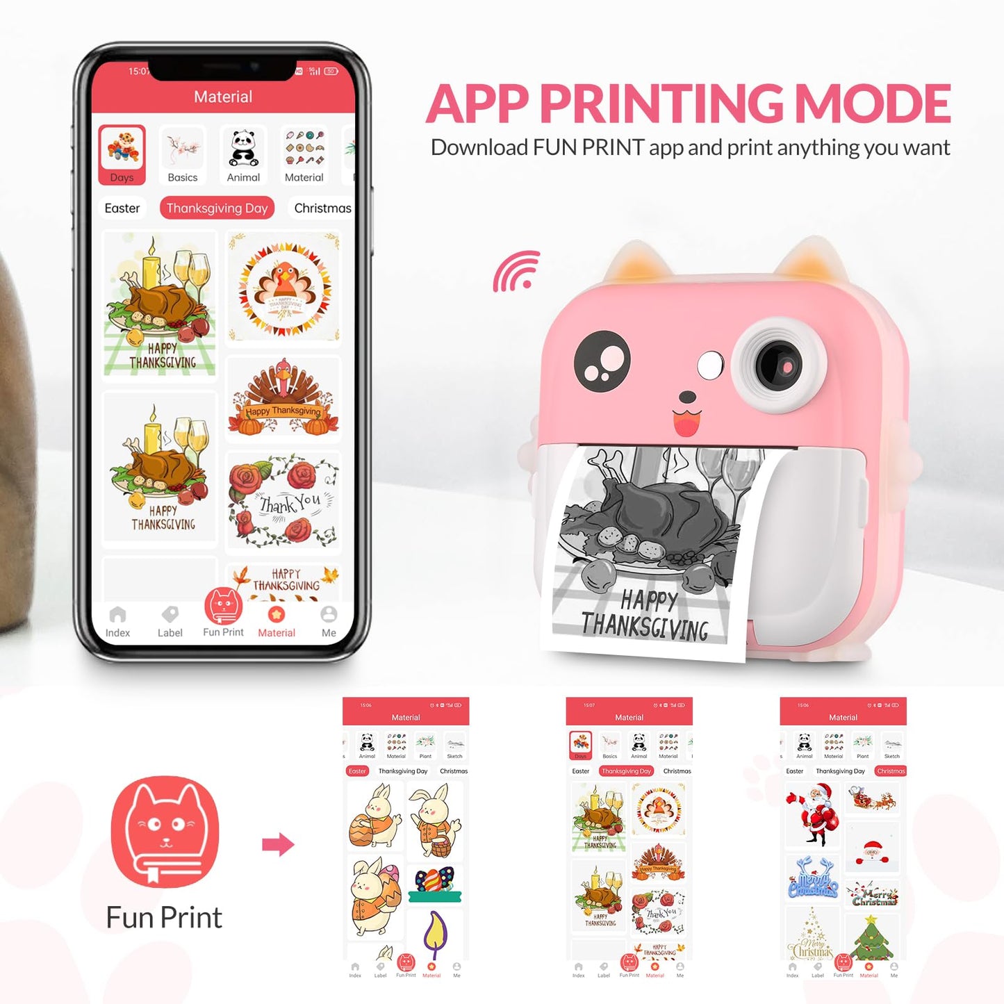 Mafiti Kids Camera Instant Print, Kids Camera Toy With 48Mp Photo 1080P Video 32Gb Card, Christmas Birthday Gift For 3-12 Year O
