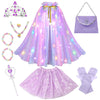 Meland Princess Dress Up For Girls, Light Up Princess Cape With Crown & Tutu, Dress Up Clothes For Halloween, Role Play, Girl To