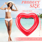 Zhanmai 6 Pack Heart Inflatable Swim Tube 47.3 x 39.4 Inch Heart Shaped Swimming Pool Float Loungers Red Pink Beach Party Floati