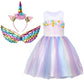 Twister.Ck Halloween Princess Dress Costume For Little Girls Dress Up Outfit With Headband Rainbow Wings For Birthday Party