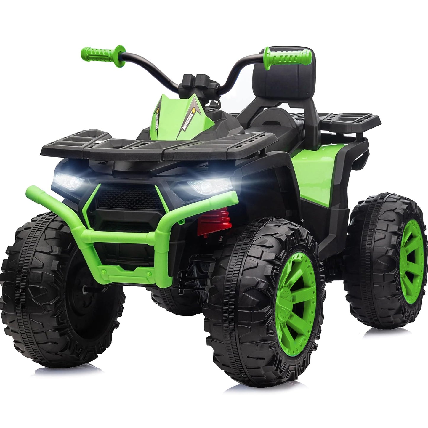 Hikiddo Kids Atv 4 Wheeler, 24V 4Wd Electric Atv Ride On Toy For Big Kid With 2-Seater, 4X200W Motor - Green