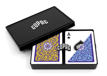 Copag 1546 Neoteric Design 100% Plastic Playing Cards, Poker Size Violet/Yellow/Blue (Regular Index, 1 Set)
