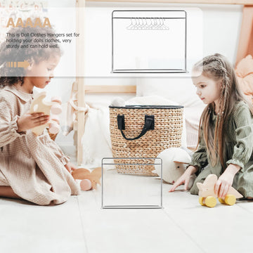 NUOBESTY 1 Set Doll Dress Rack Doll Clothes Hanger Miniature Clothing Display Rack Garment Coat Hanger Doll House Decoration Doll House Furniture Accessories - Silver