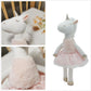 Mikee Fluffie Unicorn Toys For Girls, 16.5'' Tall,Safe Material Soft Unicorn Stuffed Animal Ballerina Dolls With Skirt, Cute Bir