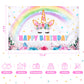 Wernnsai Unicorn Backdrop 73'' X 43'' - Rainbow Unicorn Party Decorations For Girls Baby Shower Unicorn Theme Birthday Party Supplies Large Photography Background Wall Banner Room Decor