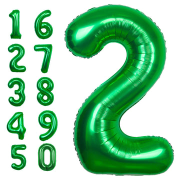 40 Inch Giant Green Number 2 Balloon, Helium Mylar Foil Number Balloons For Birthday Party, 2Nd Birthday Decorations For Kids, A