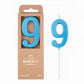 PHD CAKE 2.76 Inch Modern Blue 9 Number Birthday Candles, Blue Number Candles, Cake Number Candles, Party Celebration