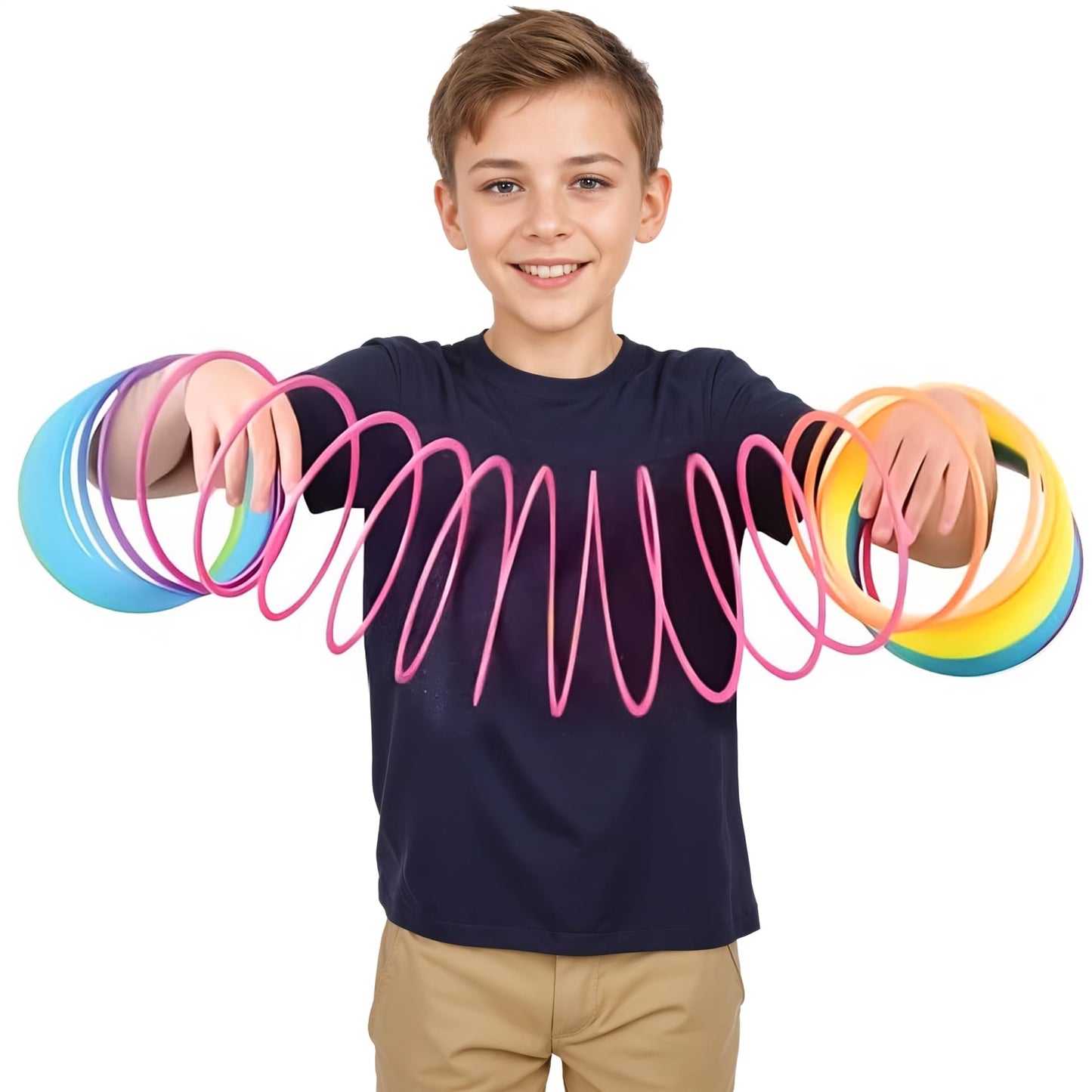 Liberty Imports 6 Jumbo Rainbow Coil Spring - Giant Classic Novelty Toy, Big Fun Large Magic Walking Magic Spring for Fidget and