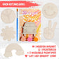 12 Pack Pre-Packaged Groovy Party Favors, Wooden Retro Cutouts with Magnets & Painting Kits for Kids, 70s Theme Birthday Decorat