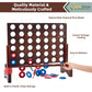 Spexdarxs Giant 4 In A Row Game, Wooden Jumbo 4-To-Score Set For Indoor & Outdoor Family Fun-Line Up Four Travel Board Games With 42 Coins & Ring Holders & Carrying Bag