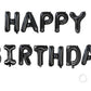 Yungsun Black Happy Birthday Balloons Banner, 16 Inch Reusable 3D Letter Aluminum Foil Inflatable Letter Balloon Sign For Party