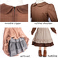 Aimeiar Pioneer Girl Costume Colonial Prairie Dress With Scarf, Dress, Apron Coffee
