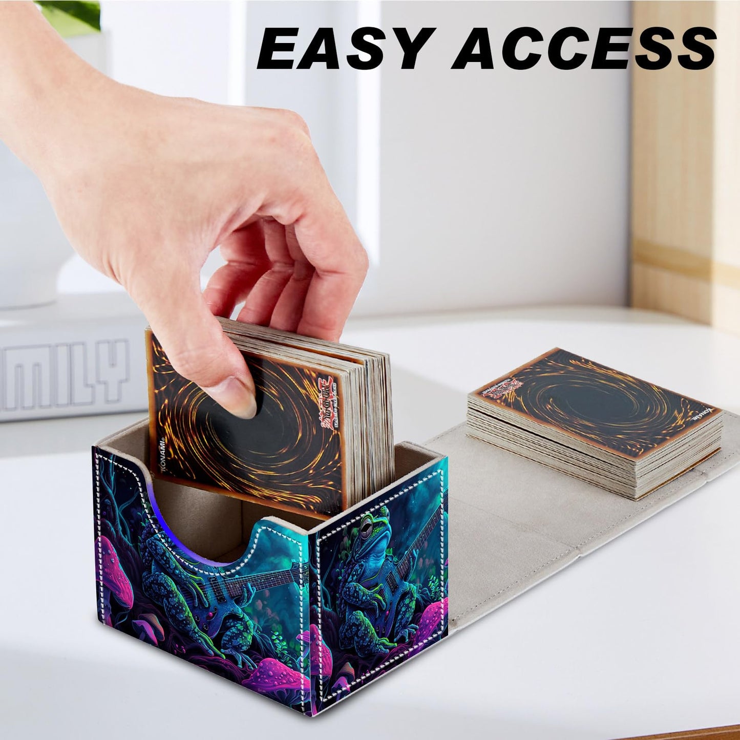 Card Game Storage Box For Tcg Mtg Commander Deck Box Card Box Organizer Trading Card Case Tcg Card Storage Box Magnetic Closure