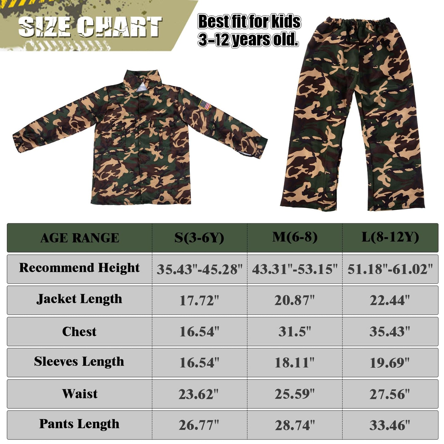 Kukufun Army Costume For Boys, Halloween Boys Costume Military Soldier Pretend Set With Toy Accessories, Halloween Party Costume