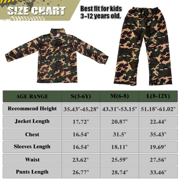 Kukufun Army Costume For Boys, Halloween Boys Costume Military Soldier Pretend Set With Toy Accessories, Halloween Party Costume