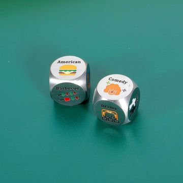2PCS Date Night Dice 25th Anniversary Day Gifts for Couple 50th 11th Anniversary Steel Gifts Couple Games for Date Night Wedding