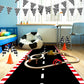 Racetrack Floor Running Black Racer Party Decoration Mat Road Table Runner Long Racetrack Tablecloth Drag For Party (Stripe Styl