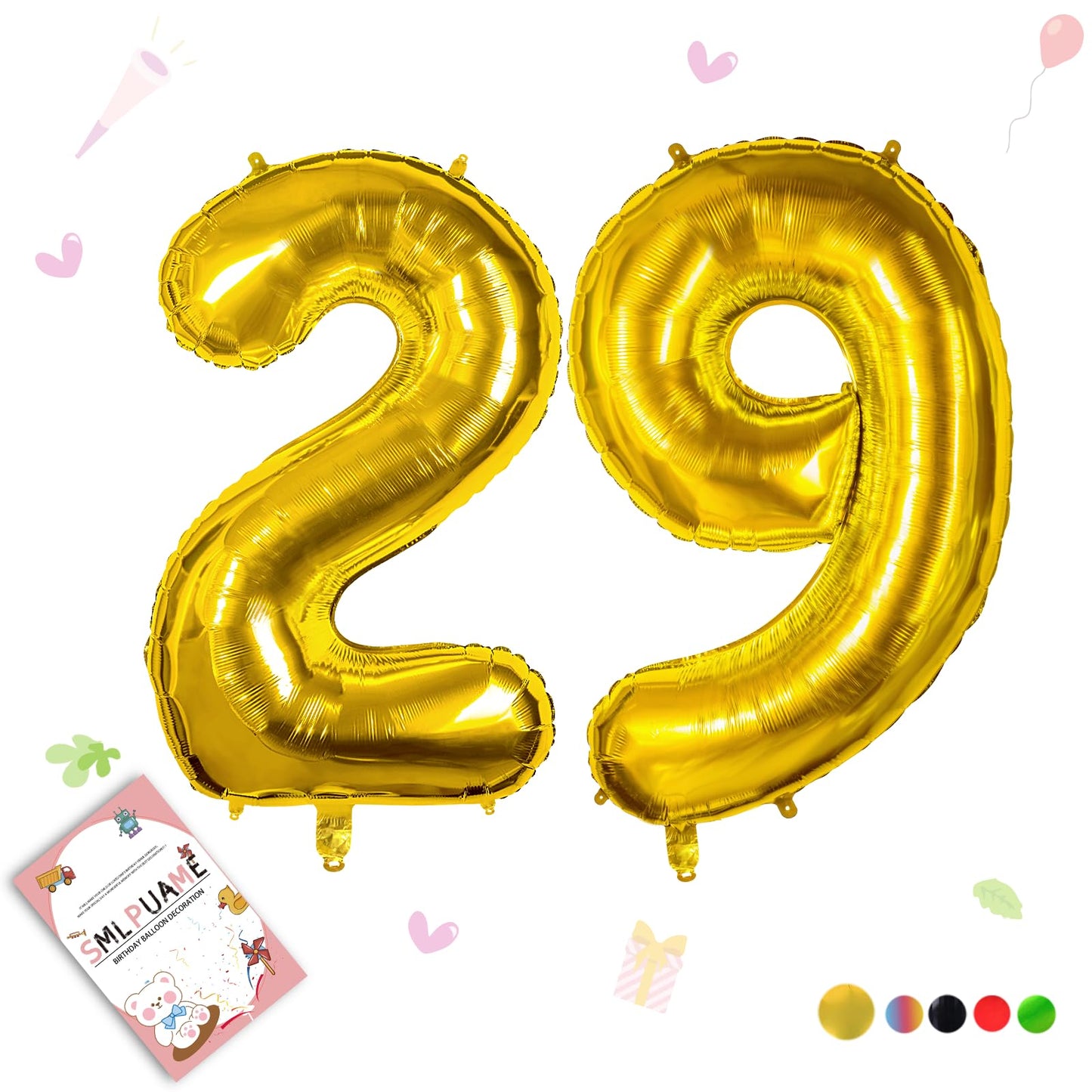 Smlpuame 40 Inch Number Balloon 0-9 Gold Large Number 29 Balloons,Digital Balloons For Birthday Party Celebration Decorations Su