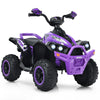Olakids 12V Ride On ATV for Kids, Purple Electric Quad with LED Lights, Music, Horn, Soft Start, Battery Powered, 4 Wheeler