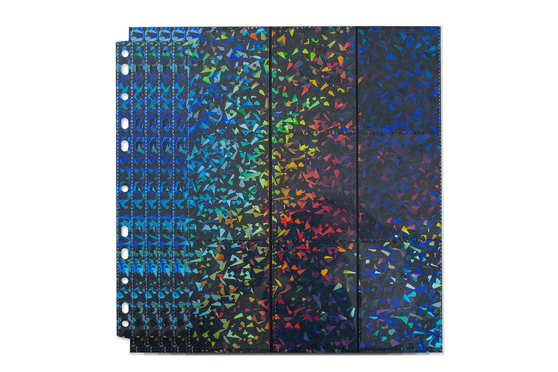 540 Pocket Card Sleeves Black Holographic 9 Pocket Card Sleeves For Trading Card Binders Tcg - For 3 Ring Binder Baseball Cards