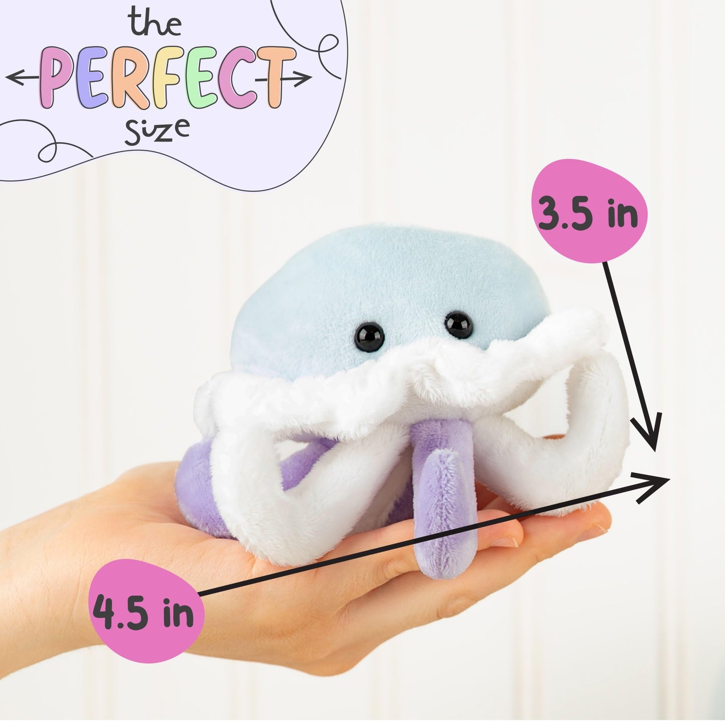 Forest & Twelfth Stuffed Jelly Fish, Single Mini Stuffed Animal Plush Toy For Kids, Ocean Party Favors And Goody Bags, Classroom