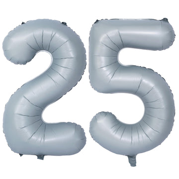 40 In Matte Gray Number Balloons Helium Foil Mylar Balloon Birthday Party Banquet Decoration 25