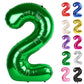 Green Number 2 Balloon 40 Inch, 2 Balloon Number, 2Nd Birthday Decorations For Baby Girls Boys Toddlers