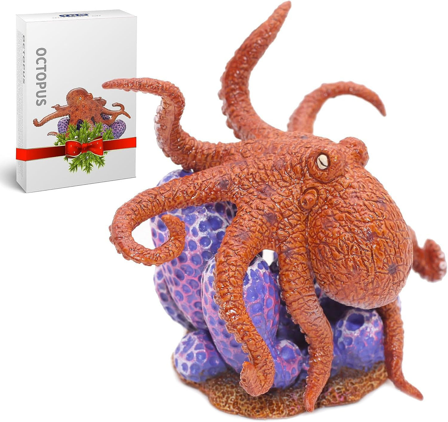 Gemini&Genius Octopus Toys for Kids, Realistic Octopus Action Figure, Marine Animal Figurine Toy, Under The Sea Life Figure Educ