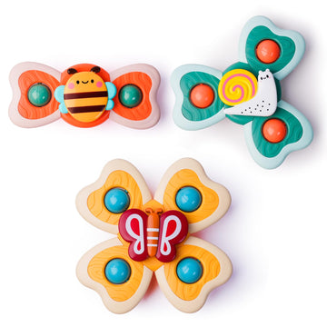 Likee Strong Suction Cup Fidget Spinnerz Sensory Bath Toys For Baby 12 18 Months Airplane Car Travel Table & Window Toys For 1 2 Years Old Toddler Boys And Girls (Snail)