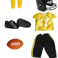 Yellow and Black Football Outfit 6pc for 18-Inch Dolls | enhanced Quality & Trendy Design | Dolls Clothes