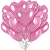 TONIFUL 30Pcs 18 Inch Pink Heart Balloons Pink Heart Shape Foil Mylar Balloons Decoration for Birthday Valentines Day Wedding B