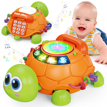 Baby Toys 6 To 12 Months, Musical Turtle Crawling Baby Toys For 12-18 Month, Early Learning Educational Toy With Light & Sound, Birthday Toy For Infant Toddler Boy Girl 7 8 9 10 11 Month 1-2 Year Old