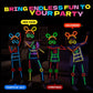 Lewtemi 8 Set Halloween Glow Stick Figure Costume, 920 Pcs Light up Stick Figure Costume, Glow in the Dark Outfits, Eyeglasses,