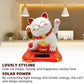 KOXXUD Lucky Cat Waving Arm Set, Vivid and Lovely Chinese Cat, Solar Fortune Cat Statue Decorations for Decorating Front Desk, C