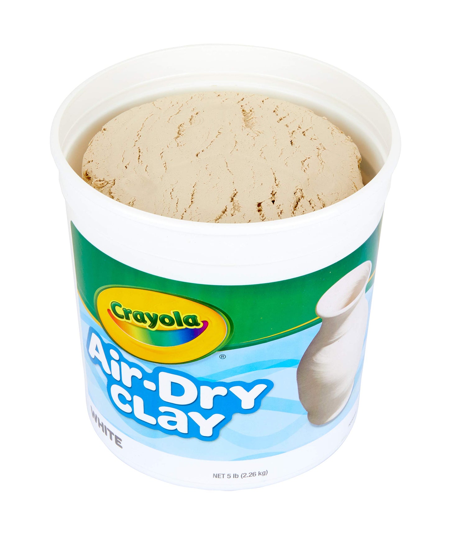 Crayola Air Dry Clay, White, 5Lb Bucket, No Bake Clay for Kids, Gift