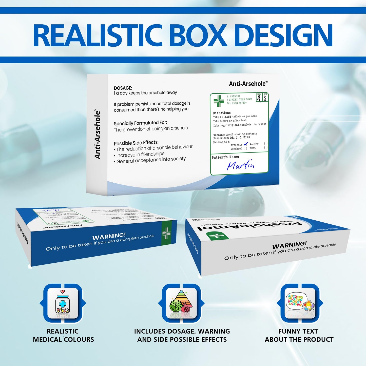 Funny Gifts Pill Box Prank Gag Gifts For Men Gift Box Birthday Anniversary Valentines Christmas Secret Santa Gifts For Women (Ah