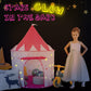 Princess Castle Play Tent With Glow In The Dark Stars, Foldable Pink Pop Up Kids Tent Playhouse Toys, For Indoor Outdoor Toddler