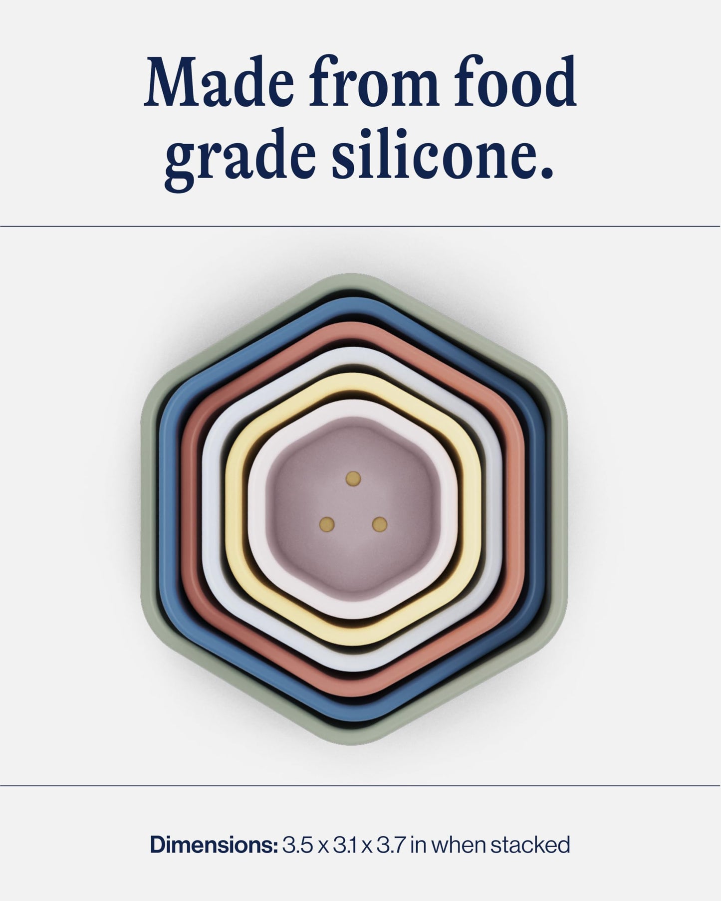 Lalo Stacking Cups - Baby and Toddler Nesting Cups for Bath Time  6 with Openings - Non-Toxic  BPA-Free Silicone Bath Toy  Easy to Clean for 6 Months and Up - Sage