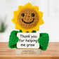 Teacher Appreciation Gifts - Positive Sunflower Crochet Doll with Card - Thank You for Helping Me Grow - Best Teacher Ever Gifts