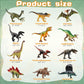 OuMuaMua Dinosaur Toys Set - 12 Realistic Plastic Figures (T-Rex, Stegosaurus) - 6-7 Inch Size - Gray - Model THD002