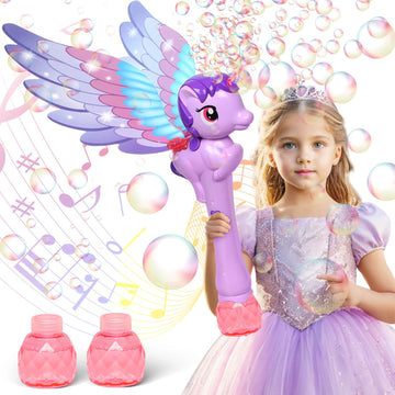 Joneg Unicorn Toys For Girls Age 3-8, Bubble Machine For Kids, Bubbles Wand Toy For Girl Ages 4-6, Birthday Party Gifts For 3 4