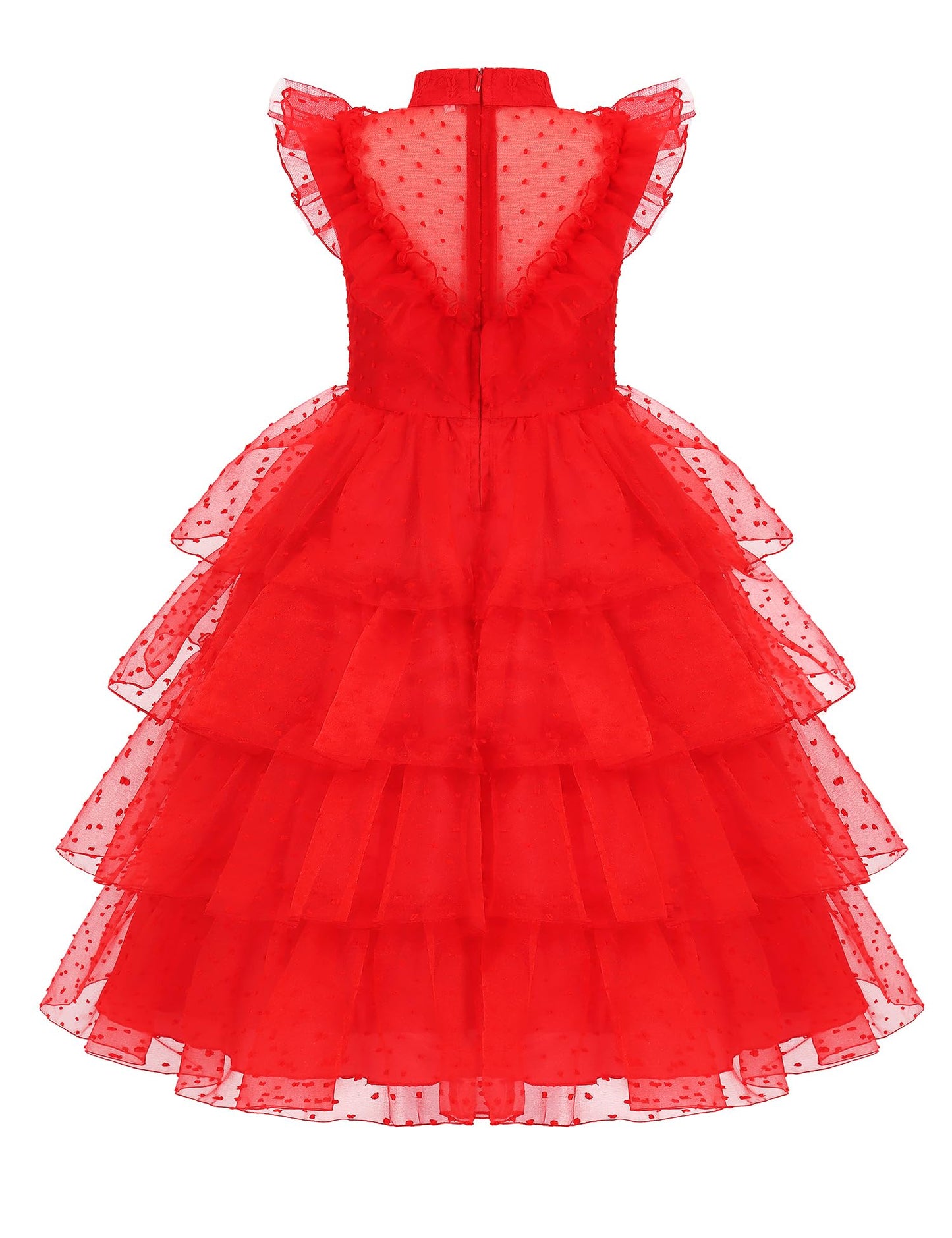 Ibq Costume Girls Red Wedding Dress Kids Halloween Bettle Bride Costume Toddler Horror Comedy Character Cosplay Outfit With Veil