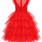Ibq Kids Red Wedding Dress Girls Halloween Costuems Toddler Horror Comedy Character Bride Cosplay Outfit With Veil Gloves Bq045M