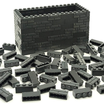 ZHX Masonry Profile Bricks Bulk Dark Gray Color DIY Building Block Toy for Wall Parts and Pieces Compatible for Major Brand 1x3 