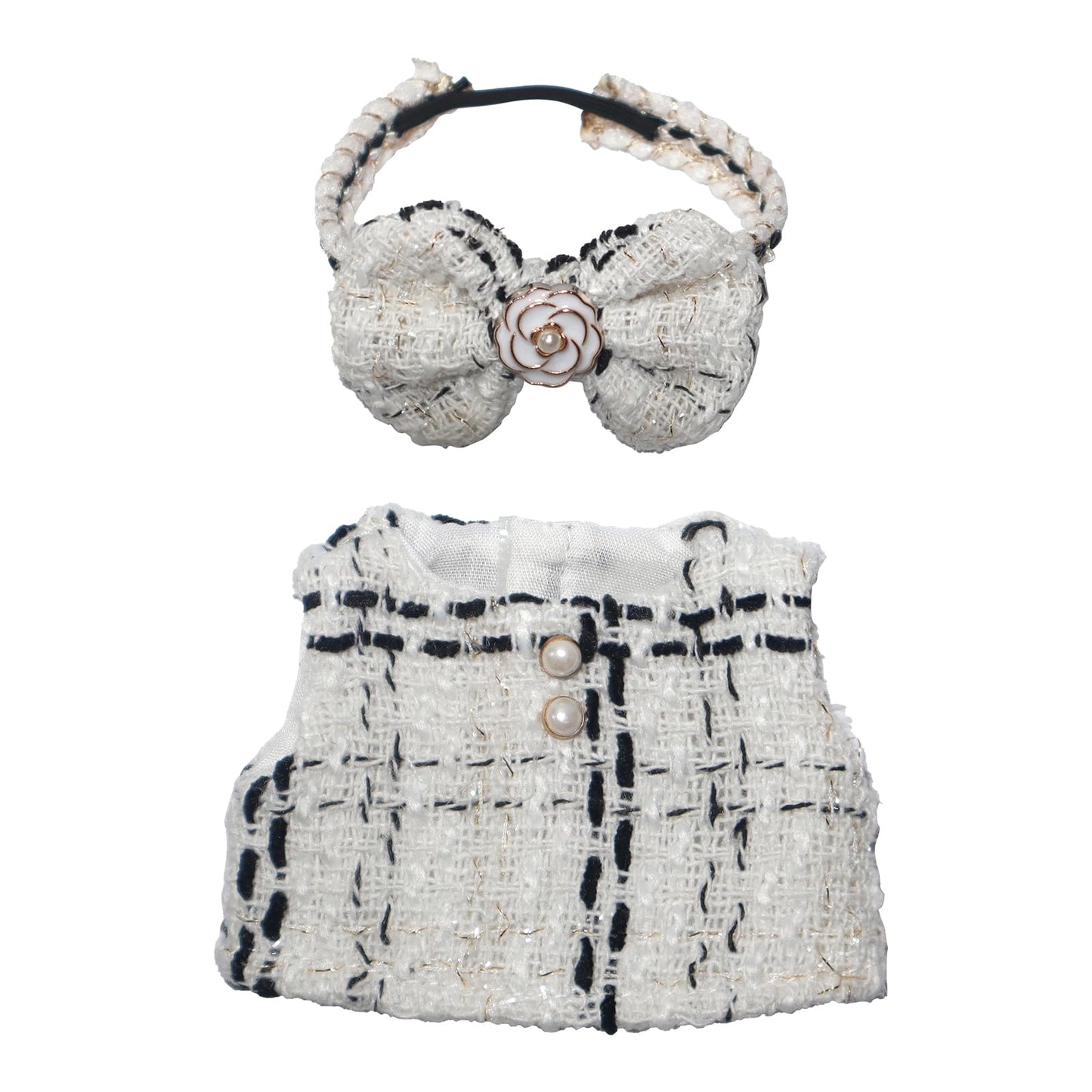 17cm Doll Clothes   17cm Clothes Skirt Set 2 Piece Set enhanced Fashion Dresses with +Bow Headpiece Outfit enhanced Fashion Cute Doll Accessories (NO Doll)(Style B)